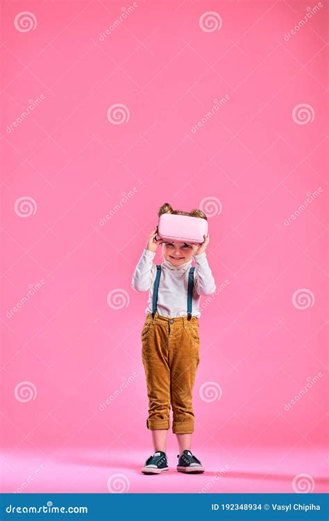Little Girl with Glasses of Virtual Reality. Future Gadgets Technology Concept Stock Photo ...