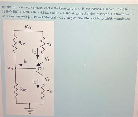 Solved For the BJT bias circuit shown, what is the base | Chegg.com