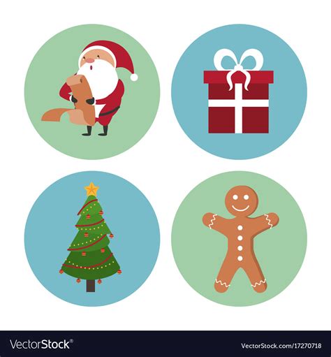 Cute christmas icons Royalty Free Vector Image