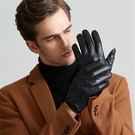 New Arrival Luxury Mens Genuine Leather Gloves Sheepskin Gloves Fashion ...