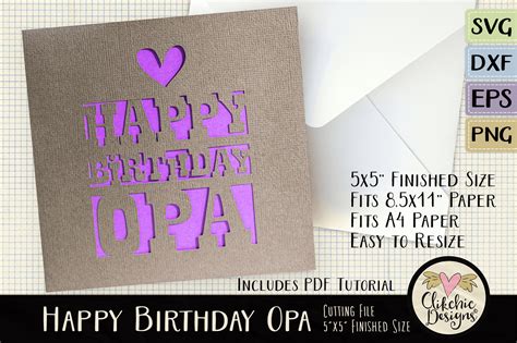 Happy Birthday Opa Card Cutting File Grafik von clikchicdesigns ...