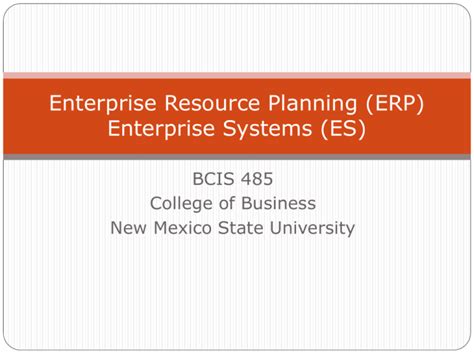 BCIS 485 - Nmsu - New Mexico State University