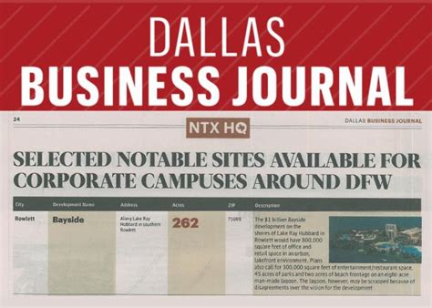 Dallas Business Journal Lists Bayside Among Notable Corporate Campus Sites | Discover Bayside