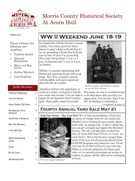 Morris County Historical Society Newsletter Spring 2011 | PDF ...