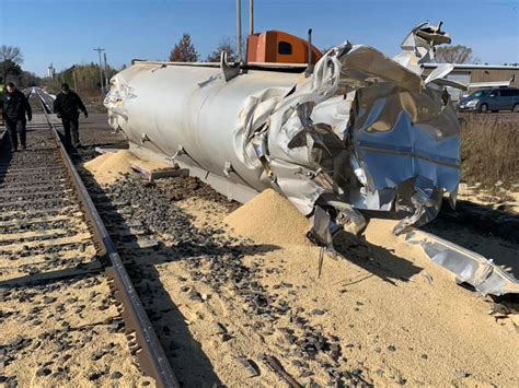 Unexplained train collision obliterates tanker