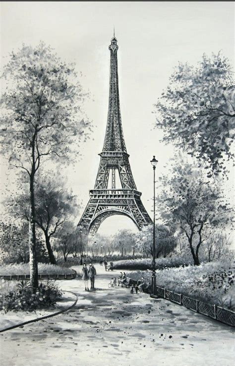 t – BuzzTMZ | Drawing scenery, Landscape drawings, Eiffel tower drawing