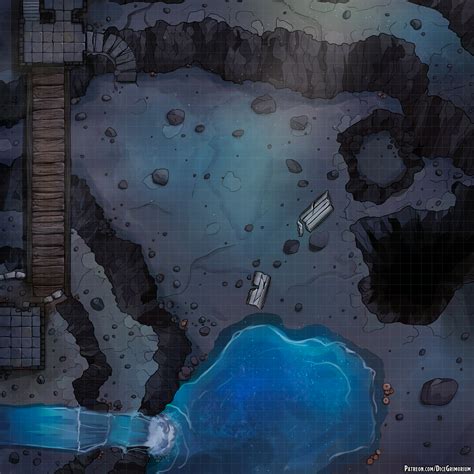 Large Cave | Dice Grimorium on Patreon | Battle map, Cave battle map, Tabletop rpg maps