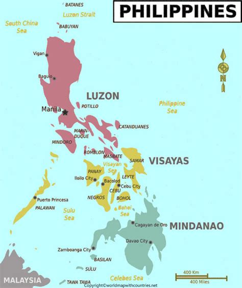 4 Free Printable Labeled Map of the Philippines with cities and Blank Maps in PDF | World Map ...