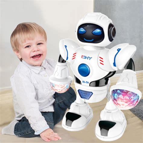 Smart Mini Robot Fun Robot Dancing Robot Toy Led Light Music Dance Robot White | GradeZOO