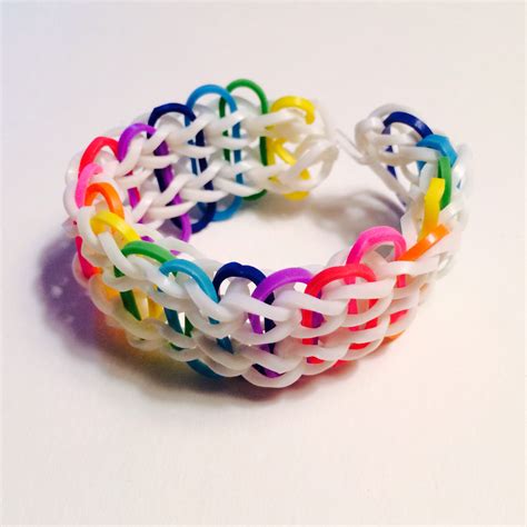 Double-Rainbow Rainbow Loom Bracelet (aka Double Single Band Bracelet) | Rainbow loom bracelets ...