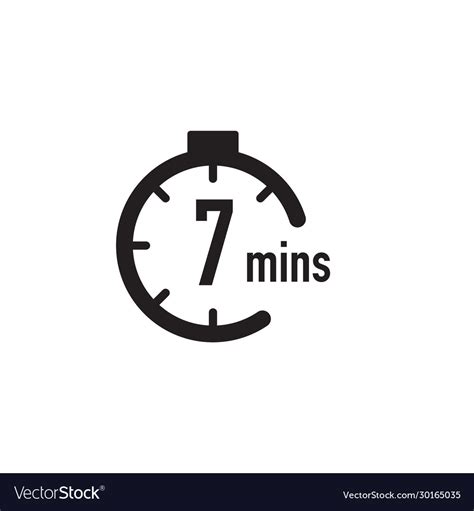 7 minutes timer stopwatch or countdown icon time Vector Image