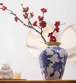 Hausweet - Chinoiserie Floral Blue and White Porcelain Vase — HauSweet