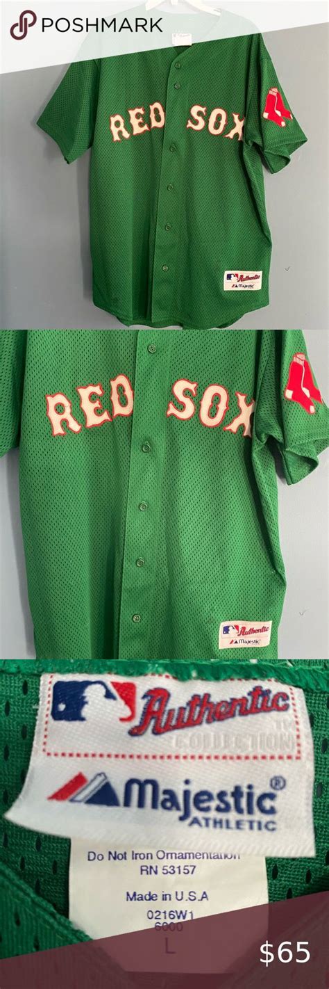 🆕Red Sox Green Authentic Jersey Men’s Large | Majestic shirts, Colorful shirts, Clothes design