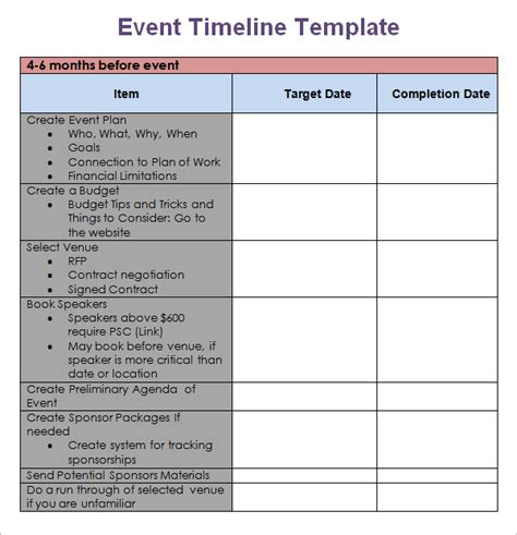 10 Event Timeline Templates for Free Download | Sample Templates