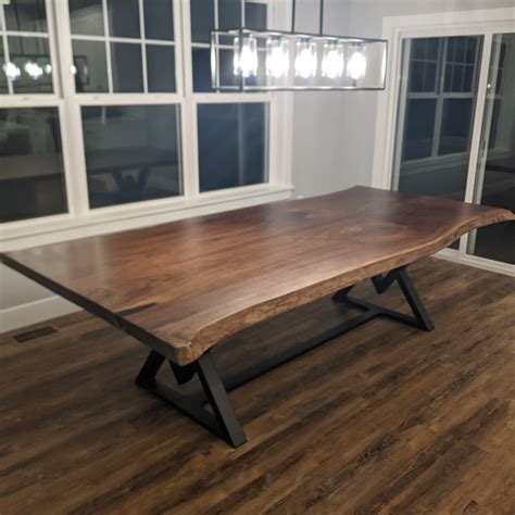 9'x4' Black Walnut Live Edge Table For 12 People | Lancaster Live Edge