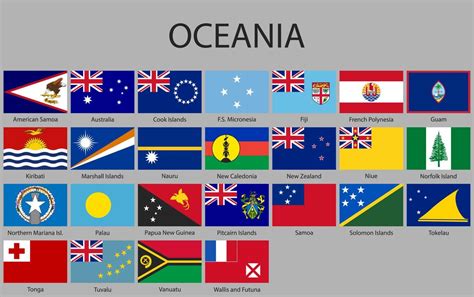 all flags of Oceania. 21854017 Vector Art at Vecteezy