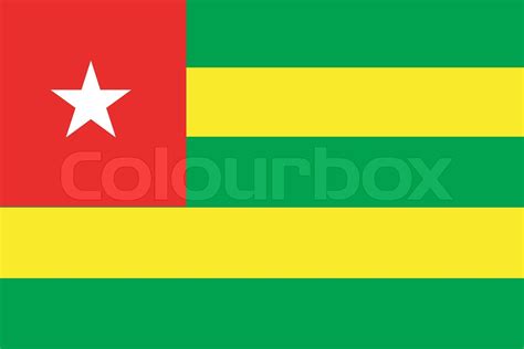 original and simple togo flag in official colors | Stock vector | Colourbox