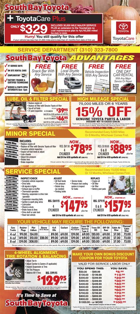 Toyota Service & Parts Specials | Coupons | Offers | Gardena CA