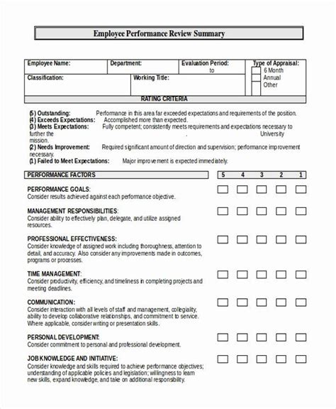 Summary Of Performance Examples Elegant Sample Employee Performance ...