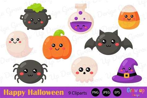 Happy Halloween Clipart Set. Graphic by Grow up design · Creative Fabrica