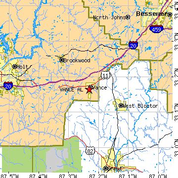 Vance, Alabama (AL) ~ population data, races, housing & economy