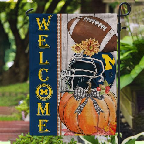 Michigan Wolverines Welcome Fall Football Garden Flag – Double Sided ...