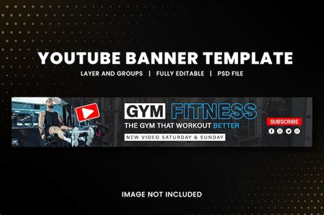 Premium PSD | Fitness youtube banner channel template