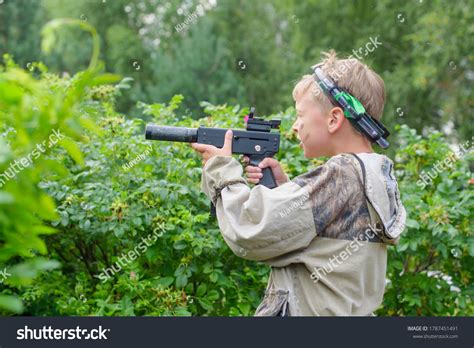 Boy Playing Lasertag Shooting Game Boy Stock Photo 1787451491 ...