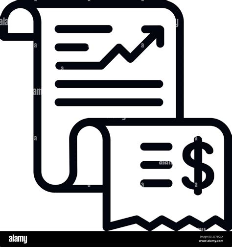 Paper expense report icon. Outline paper expense report vector icon for ...