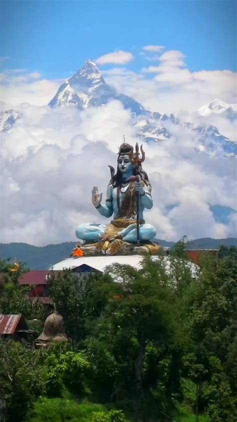 Shiva statue with the backdrop of the Himalayas just looks majestic ...