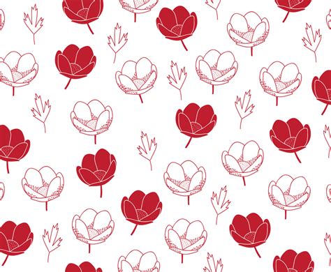 Red Flower Pattern Vector Art & Graphics | freevector.com