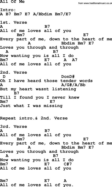 All Of Me, by George Strait - lyrics and chords