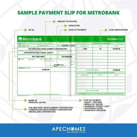 Sample payment slip for... - Saffron HILLS Brgy Duhat Bulacan