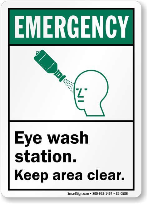 Eye Wash Station Signs | Emergency Eyewash Station Signage