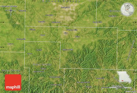 Satellite Map of Christian County