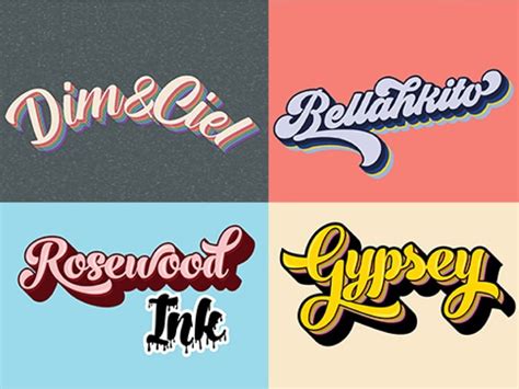 Custom hand lettering, typography font logo, retro script, hand-drawn ...