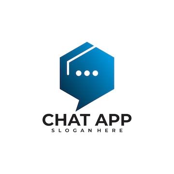 Premium Vector | Chat app logo vector design template