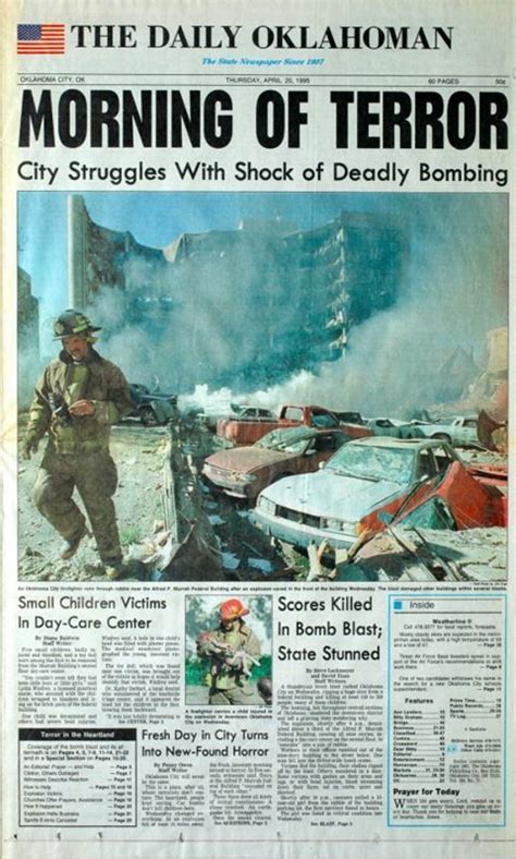 Newspaper headline, Oklahoma City Bombing - Google Search | Oklahoma city bombing, Oklahoma ...