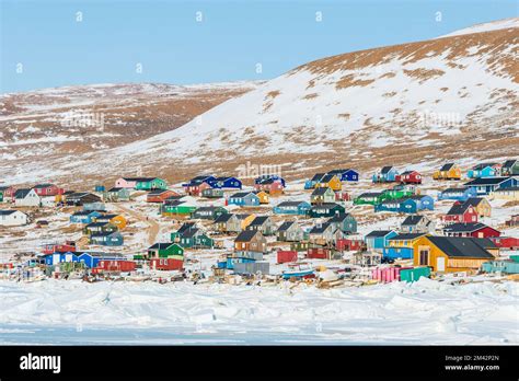 Buildings at village of Qaanaaq, Greenland Stock Photo - Alamy