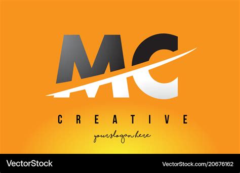 Mc m c letter modern logo design with yellow Vector Image