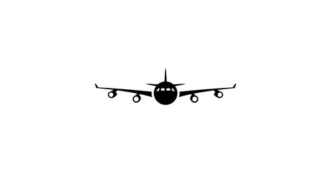 Airplane (Front View) Silhouette - Airplane - T-Shirt | TeePublic