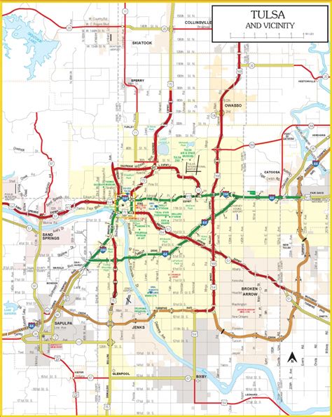 Oklahoma State Route Network Map. Oklahoma Highways Map. Cities Of ...