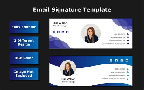 Email Signature Template - Vector Image - TemplateMonster