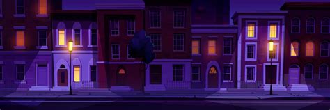 Cartoon city street at night 20596083 Vector Art at Vecteezy