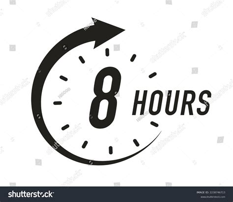 8 Hours Timer Vector Symbol Black Stock Vector (Royalty Free ...