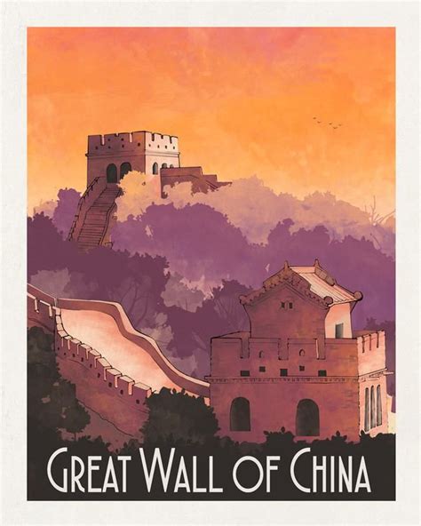 Great Wall of China in 2020 | Great wall of china, Retro travel poster, Vintage postcards travel