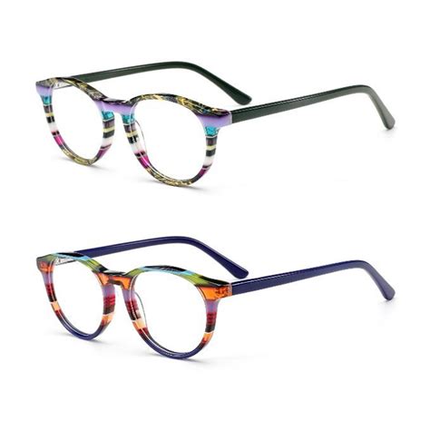 2023 Hand Polished Trendy Eyeglasses Acetate Flex Unisex Colorful Frame ...