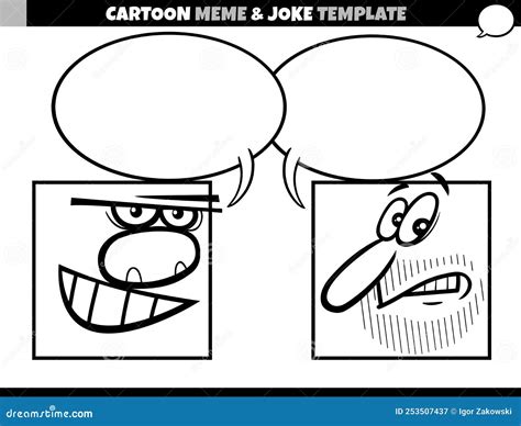 Cartoon Meme Template With Comic Characters Vector Illustration | CartoonDealer.com #253507437