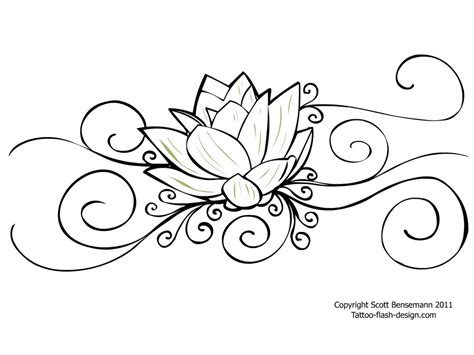 Lotus Flower Stencil Tattoo