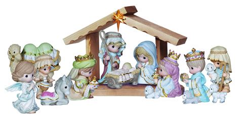 Amazon.com - Precious Moments 35th Anniversary Nativity Figurine, Set of 15 - Outdoor Statues ...